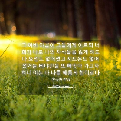 Picture 05 - 창세기 42:36 KOR - 그 아비 야곱이 그들에게 이르되 - Bible Verse Picture