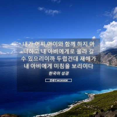 Picture 05 - 창세기 44:34 KOR - 내가 어찌 아이와 함께 하지 - Bible Verse Picture