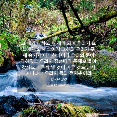 Picture 05 - 창세기 47:18 KOR - 그 해가 다하고 새 해가 되매 무리가 - Bible Verse Picture