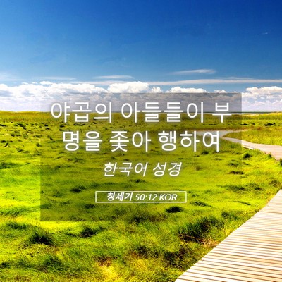 Picture 05 - 창세기 50:12 KOR - 야곱의 아들들이 부명을 좇아 - Bible Verse Picture