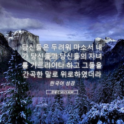 Picture 05 - 창세기 50:21 KOR - 당신들은 두려워 마소서 내가 - Bible Verse Picture