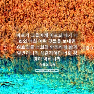 Picture 05 - 출애굽기 10:10 KOR - 바로가 그들에게 이르되 내가 너희와 - Bible Verse Picture