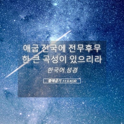 Picture 05 - 출애굽기 11:6 KOR - 애굽 전국에 전무후무한 큰 곡성이 - Bible Verse Picture