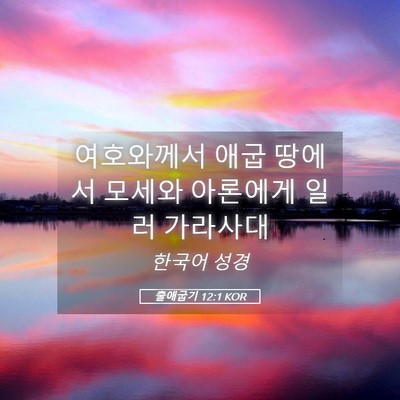 Picture 05 - 출애굽기 12:1 KOR - 여호와께서 애굽 땅에서 모세와 - Bible Verse Picture