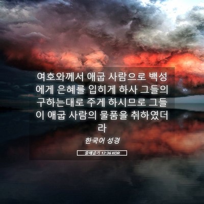 Picture 05 - 출애굽기 12:36 KOR - 여호와께서 애굽 사람으로 백성에게 - Bible Verse Picture