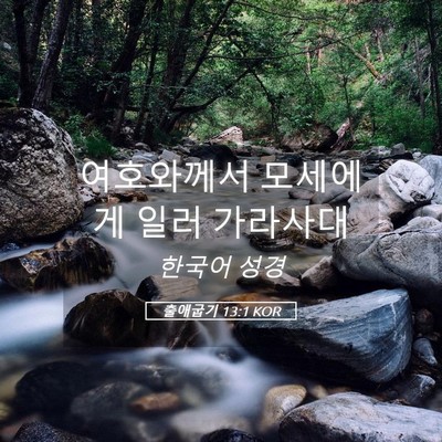 Picture 05 - 출애굽기 13:1 KOR - 여호와께서 모세에게 일러 - Bible Verse Picture