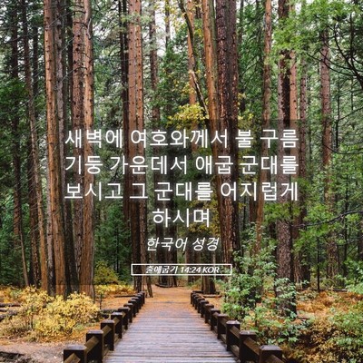 Picture 05 - 출애굽기 14:24 KOR - 새벽에 여호와께서 불 구름기둥 - Bible Verse Picture