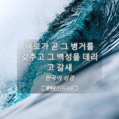 Picture 05 - 출애굽기 14:6 KOR - 바로가 곧 그 병거를 갖추고 그 - Bible Verse Picture