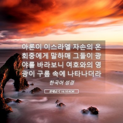 Picture 05 - 출애굽기 16:10 KOR - 아론이 이스라엘 자손의 온 회중에게 - Bible Verse Picture