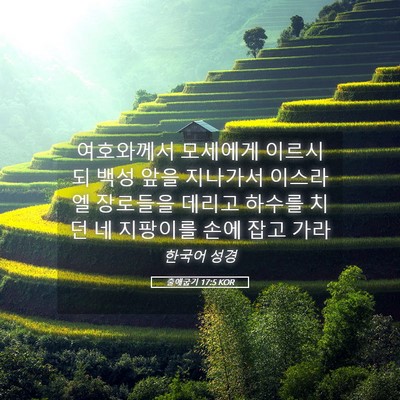 Picture 05 - 출애굽기 17:5 KOR - 여호와께서 모세에게 이르시되 백성 - Bible Verse Picture