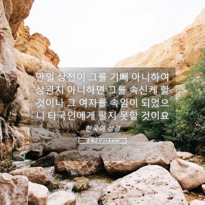 Picture 05 - 출애굽기 21:8 KOR - 만일 상전이 그를 기뻐 아니하여 - Bible Verse Picture