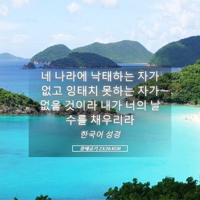 Picture 05 - 출애굽기 23:26 KOR - 네 나라에 낙태하는 자가 없고 - Bible Verse Picture