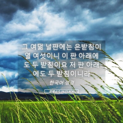 Picture 05 - 출애굽기 26:25 KOR - 그 여덞 널판에는 은받침이 열 - Bible Verse Picture