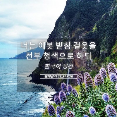 Picture 05 - 출애굽기 28:31 KOR - 너는 에봇 받침 겉옷을 전부 - Bible Verse Picture