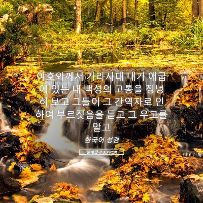 Picture 05 - 출애굽기 3:7 KOR - 여호와께서 가라사대 내가 애굽에 - Bible Verse Picture