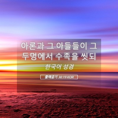 Picture 05 - 출애굽기 30:19 KOR - 아론과 그 아들들이 그 두멍에서 - Bible Verse Picture