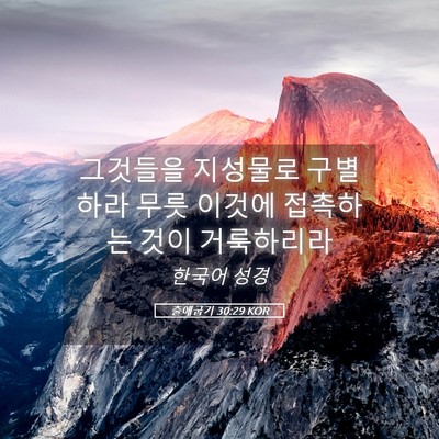 Picture 05 - 출애굽기 30:29 KOR - 그것들을 지성물로 구별하라 무릇 - Bible Verse Picture