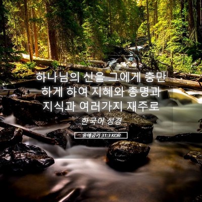 Picture 05 - 출애굽기 31:3 KOR - 하나님의 신을 그에게 충만하게 하여 - Bible Verse Picture