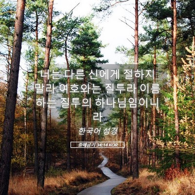 Picture 05 - 출애굽기 34:14 KOR - 너는 다른 신에게 절하지 말라 - Bible Verse Picture