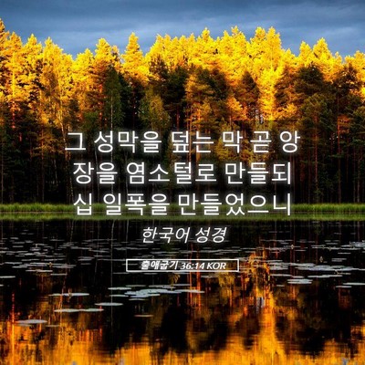 Picture 05 - 출애굽기 36:14 KOR - 그 성막을 덮는 막 곧 앙장을 - Bible Verse Picture