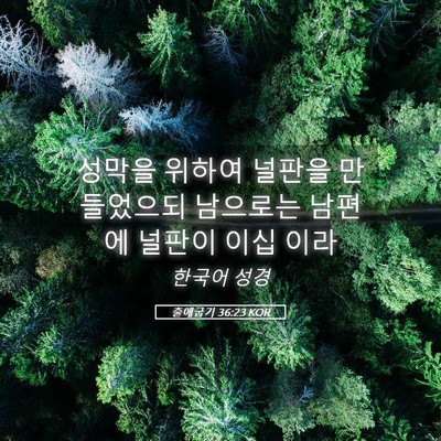 Picture 05 - 출애굽기 36:23 KOR - 성막을 위하여 널판을 만들었으되 - Bible Verse Picture