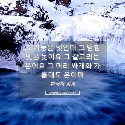 Picture 05 - 출애굽기 38:19 KOR - 그 기둥은 넷인데 그 받침 넷은 - Bible Verse Picture