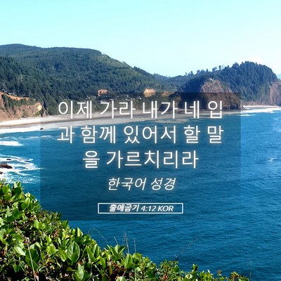 Picture 05 - 출애굽기 4:12 KOR - 이제 가라 내가 네 입과 함께 있어서 - Bible Verse Picture