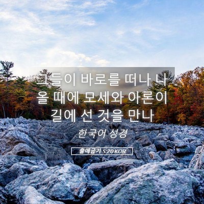 Picture 05 - 출애굽기 5:20 KOR - 그들이 바로를 떠나 나올 때에 - Bible Verse Picture