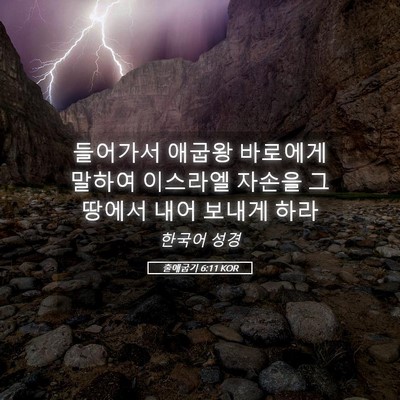 Picture 05 - 출애굽기 6:11 KOR - 들어가서 애굽왕 바로에게 말하여 - Bible Verse Picture