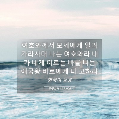 Picture 05 - 출애굽기 6:29 KOR - 여호와께서 모세에게 일러 가라사대 - Bible Verse Picture