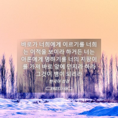 Picture 05 - 출애굽기 7:9 KOR - 바로가 너희에게 이르기를 너희는 - Bible Verse Picture