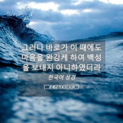 Picture 05 - 출애굽기 8:32 KOR - 그러나 바로가 이 때에도 마음을 - Bible Verse Picture