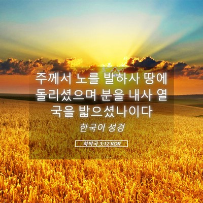 Picture 05 - 하박국 3:12 KOR - 주께서 노를 발하사 땅에 돌리셨으며 - Bible Verse Picture