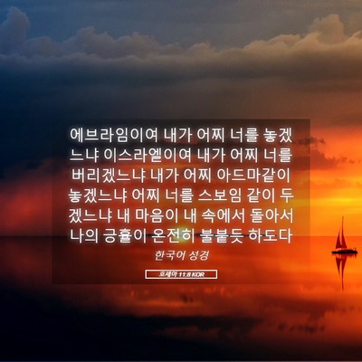 Picture 05 - 호세아 11:8 KOR - 에브라임이여 내가 어찌 너를 - Bible Verse Picture