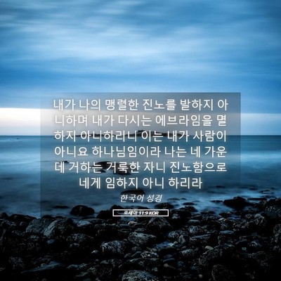 Picture 05 - 호세아 11:9 KOR - 내가 나의 맹렬한 진노를 발하지 - Bible Verse Picture