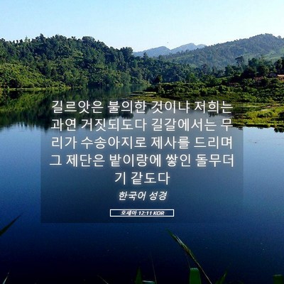 Picture 05 - 호세아 12:11 KOR - 길르앗은 불의한 것이냐 저희는 과연 - Bible Verse Picture