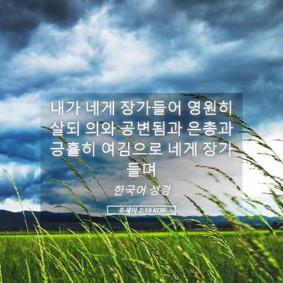 Picture 05 - 호세아 2:19 KOR - 내가 네게 장가들어 영원히 살되 - Bible Verse Picture