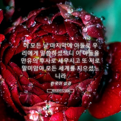 Picture 05 - 히브리서 1:2 KOR - 이 모든 날 마지막에 아들로 - Bible Verse Picture