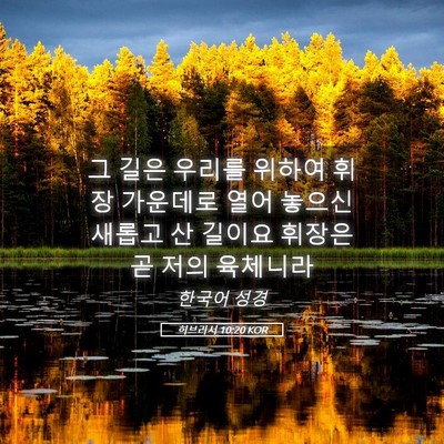 Picture 05 - 히브리서 10:20 KOR - 그 길은 우리를 위하여 휘장 - Bible Verse Picture