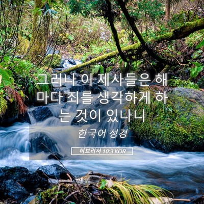 Picture 05 - 히브리서 10:3 KOR - 그러나 이 제사들은 해마다 죄를 - Bible Verse Picture