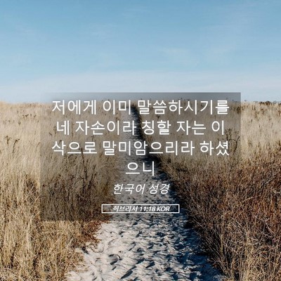Picture 05 - 히브리서 11:18 KOR - 저에게 이미 말씀하시기를 네 - Bible Verse Picture