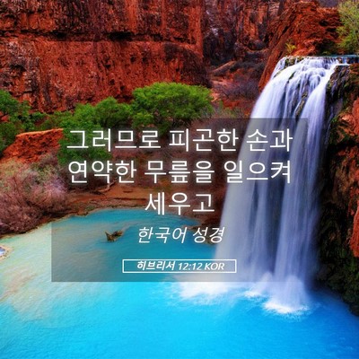 Picture 05 - 히브리서 12:12 KOR - 그러므로 피곤한 손과 연약한 무릎을 - Bible Verse Picture