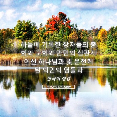 Picture 05 - 히브리서 12:23 KOR - 하늘에 기록한 장자들의 총회와 - Bible Verse Picture