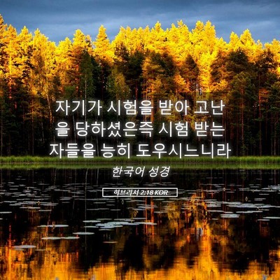 Picture 05 - 히브리서 2:18 KOR - 자기가 시험을 받아 고난을 - Bible Verse Picture
