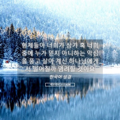 Picture 05 - 히브리서 3:12 KOR - 형제들아 너희가 삼가 혹 너희중에 - Bible Verse Picture