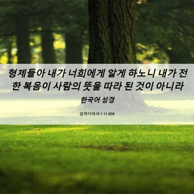 Picture 06 - 갈라디아서 1:11 KOR - 형제들아 내가 너희에게 알게 하노니 - Bible Verse Picture