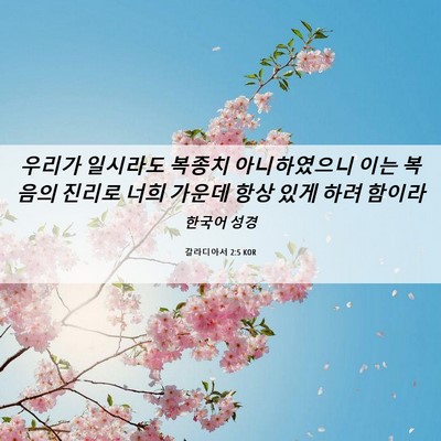 Picture 06 - 갈라디아서 2:5 KOR - 우리가 일시라도 복종치 - Bible Verse Picture