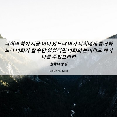 Picture 06 - 갈라디아서 4:15 KOR - 너희의 복이 지금 어디 있느냐 내가 - Bible Verse Picture