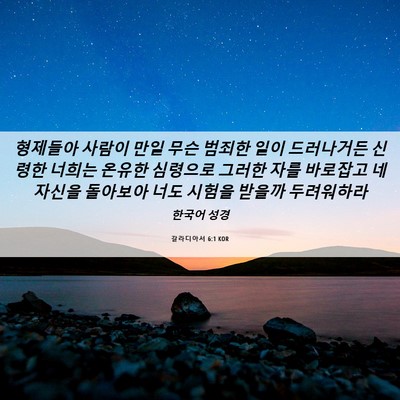 Picture 06 - 갈라디아서 6:1 KOR - 형제들아 사람이 만일 무슨 범죄한 - Bible Verse Picture