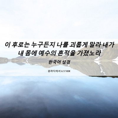 Picture 06 - 갈라디아서 6:17 KOR - 이 후로는 누구든지 나를 괴롭게 - Bible Verse Picture